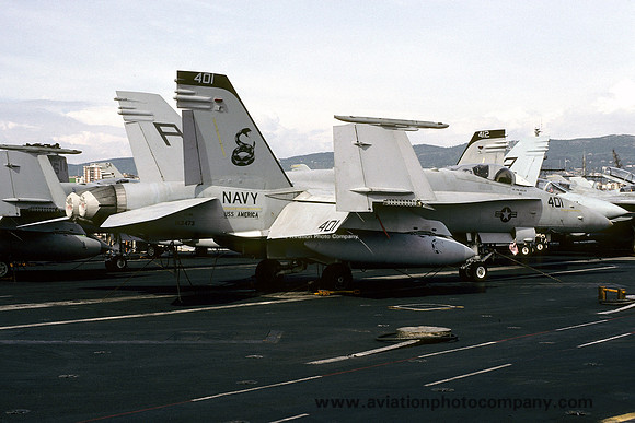 US Navy VFA-86 McDonnell Douglas F/A-18C Hornet 163473/AB-401 on board USS America (1993)