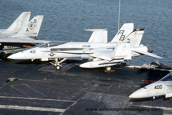 US Navy VFA-86 McDonnell Douglas F/A-18C Hornet 163430/AB-412 on board USS America (1993)