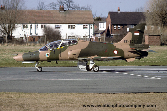 Indonesian Air Force BAe Hawk 109 TT-1204 at Warton (1996)