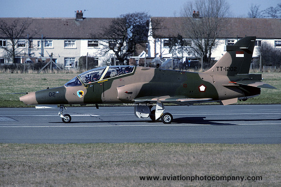 Indonesian Air Force BAe Hawk 109 TT-1202 at Warton (1996)
