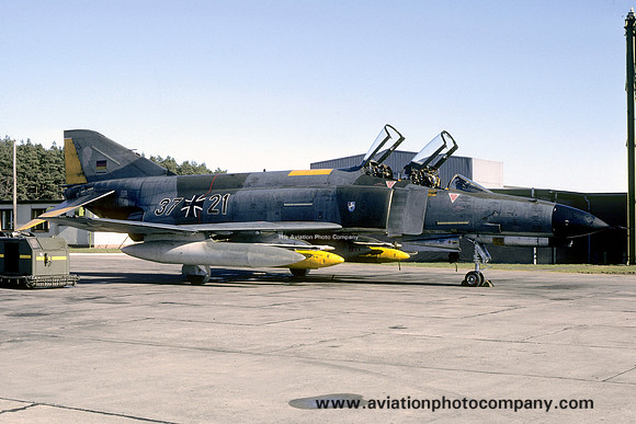 German Air Force JBG36 McDonnell F-4F Phantom 37+21 at RAF Lossiemouth (1986)