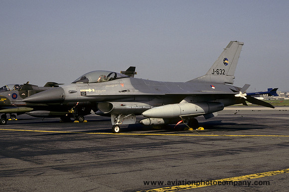 Dutch Air Force 306 Squadron GD F-16A Fighting Falcon J-632 at Rhein Main AB (1986)