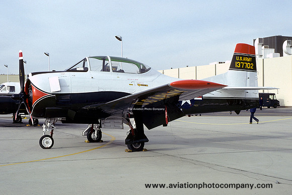 US Army North American T-28B Trojan 137702 at Edwards AFB (1977)