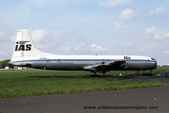 IAS Cargo International Aviation Service Bristol 175 Britannia 312F G-AOVP at Biggin Hill (1977)