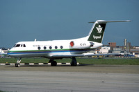 Saudia Gulfstream II HZ-AFH at London Heathrow (1977)
