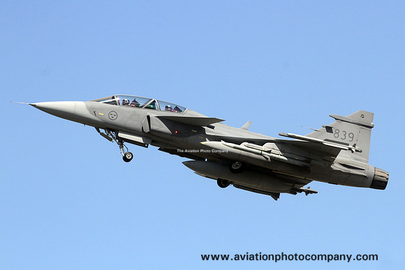 Swedish Air Force F7 SAAB JAS-39D Gripen 39839/839 at RIAT Fairford (2023)