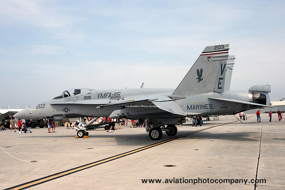 US Marines VMFA-115 McDonnell Douglas F/A-18A Hornet 163169/VE-203 at MCAS New River (2011)