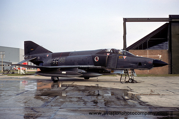 German Air Force AKG51 McDonnell RF-4E Phantom 35+45 at RAF Lossiemouth (1976)