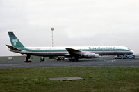 Trans International Airways Douglas DC-8-63 N4866T at Newcastle (1979)