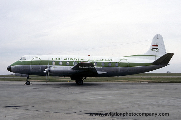 Iraqi Airways Vickers Viscount YI-ACK at East Midlands (1978)