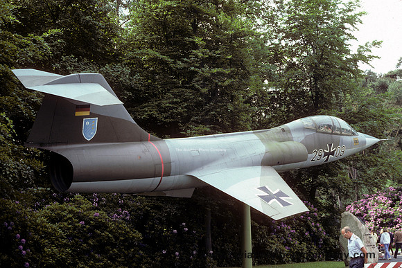 German Air Force WS10 Lockheed F-104F Starfighter 29+09 displayed at Jever (1982)