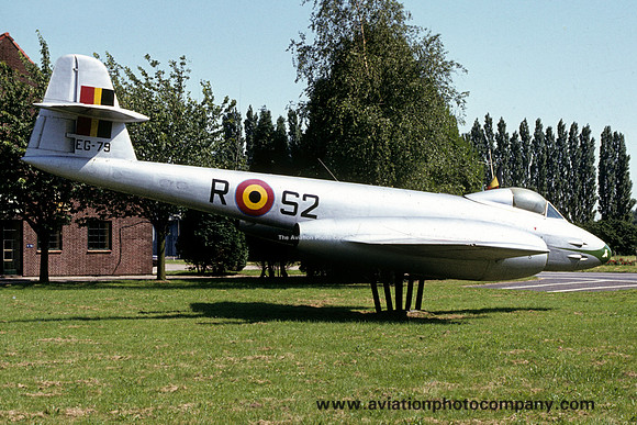 Belgian Air Force Gloster Meteor F.4 EG-79 displayed at Brustem