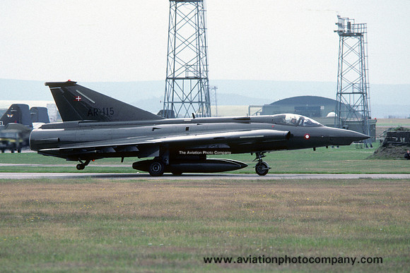 Danish Air Force Esk 729 SAAB Draken RF-35 AR-115 at RAF Lossiemouth (1982)