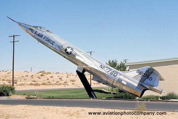 USAF Lockheed F-104C Starfighter 56-0760 displayed at Edwards AFB (1975)