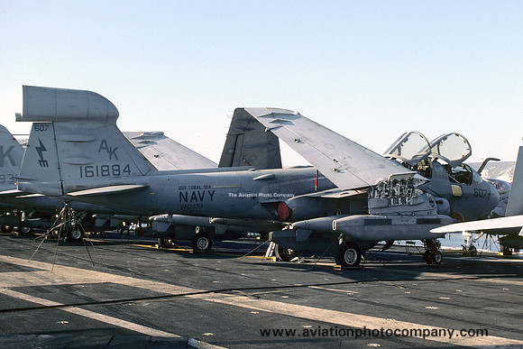 US Navy VAQ-133 Grumman EA-6B Prowler 161884/AK-607 on board USS Coral Sea (1987)