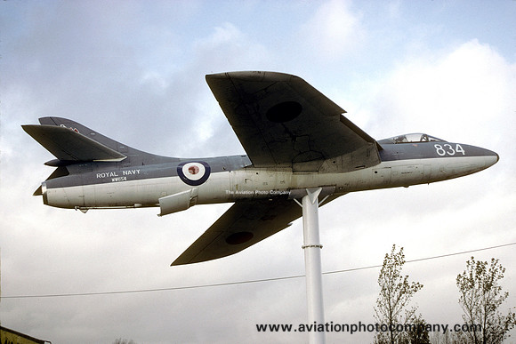 Royal Navy Hawker Hunter GA.11 WW654 displayed at Ford (2000)