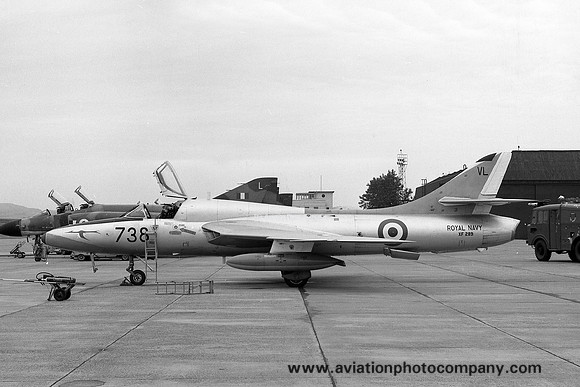 Royal Navy ADS Hawker Hunter T.8 XF289/VL738 at RAF Leuchars (1972)