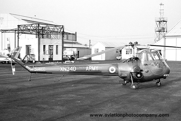 Army Air Corps 651 Squadron Saro Skeeter AOP.12 XN340 at Newcastle Woolsington (1965)