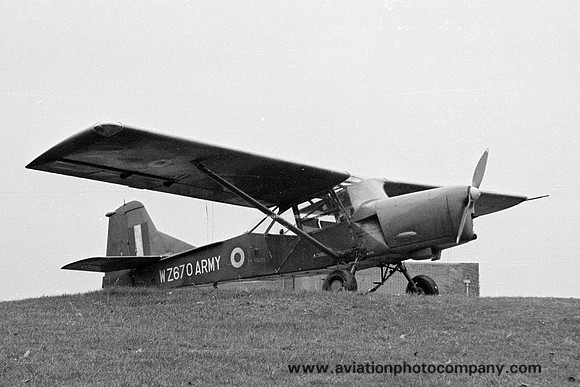 Army Air Corps Auster AOP.9 WZ670 displayed at Middle Wallop (1971)
