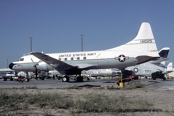 US Navy Convair C-131F Samaritan 141025 at MASDC Davis Monthan (1984)