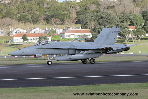 US Marines VMFA-251 McDonnell Douglas F/A-18C Hornet 165182/DW-182 at Lajes (2020)