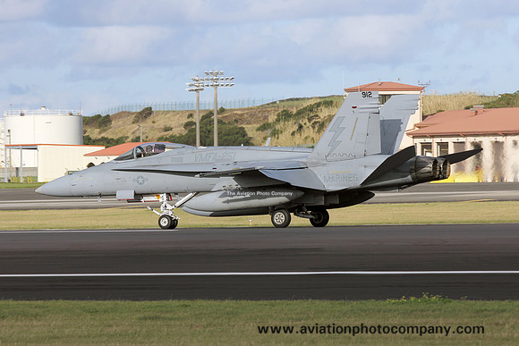 US Marines VMFA-251 McDonnell Douglas F/A-18C Hornet 164912/DW-912 at Lajes (2020)