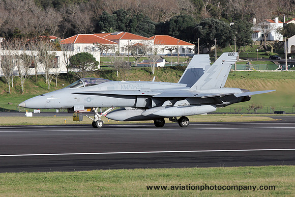US Marines VMFA-251 McDonnell Douglas F/A-18C Hornet 165200/DW-200 at Lajes (2020)