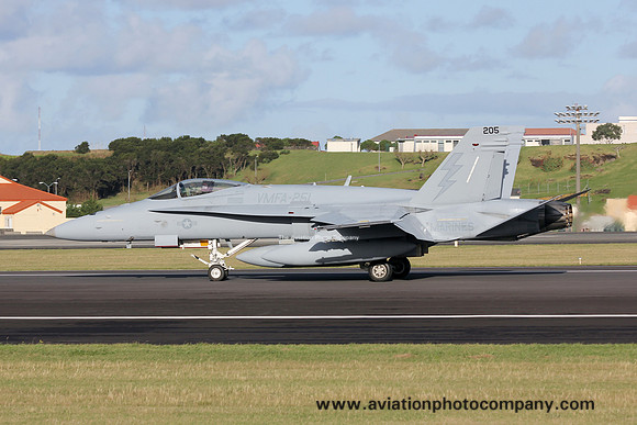 US Marines VMFA-251 McDonnell Douglas F/A-18C Hornet 165205/DW-205 at Lajes (2020)