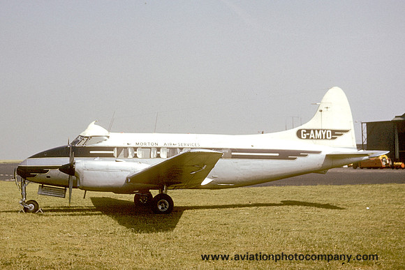 Morton Air Services De Havilland DH.104 Dove 1B G-AOMYO at Newcastle Woolsington (1960)