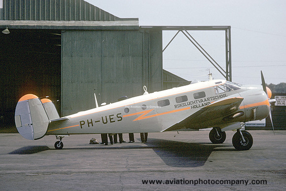RLS - Rijksluchtvaartschool Beech D18S PH-EUS at Newcastle Woolsington (1960)