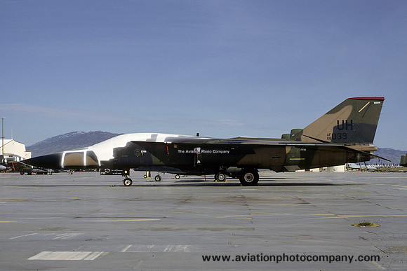 USAF 20 TFW 77 TFS GD F-111E Aardvark 68-0039/UH at AMARC Davis Monthan (1993)