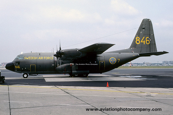 Swedish Air Froce F7 Lockheed C-130H (Tp84) Hercules 84006/846 at Rhein Main AB (1984)