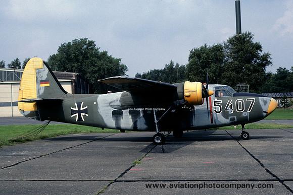 German Air Force Hunting Pembroke 54+07 displayed at Uetersen (1985)
