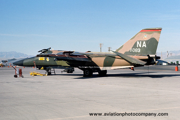 USAF 474 TFW 430 TFS GD F-111A Aardvark 67-0083/NA at Nellis AFB (1975)