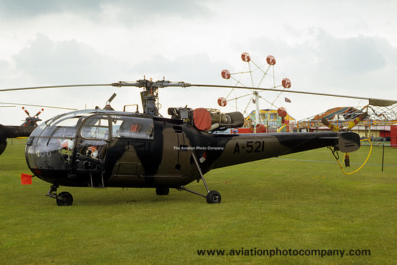 Dutch Air Force 298 Squadron Sud Alouette III A-521 at Middle Wallop (1986)