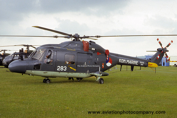 Dutch Navy 860 Squadron Westland SH-14C Lynx 283 at Middle Wallop (1986)