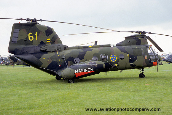 Swedish Navy Vertol 107 4061 at Middle Wallop (1986)