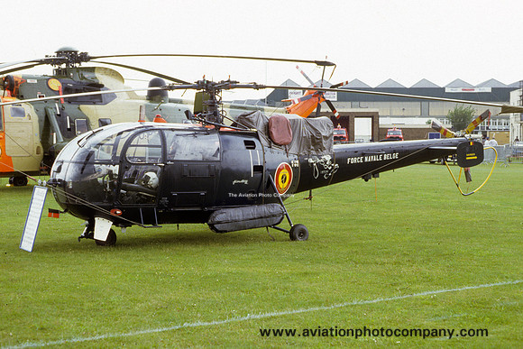 Belgian Navy Sud Alouette III M-1 at Middle Wallop (1986)
