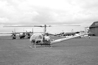 British United Airways Hiller 360 UH-12C G-AOZS at Newcastle Woolsington (1961)