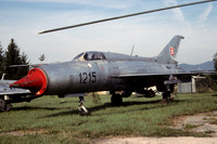 Slovak Air Force Mikoyan MiG-21PF 1215 stored at Trencin (2001)