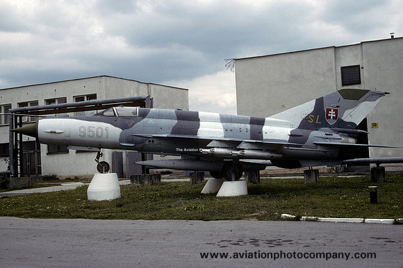 Slovak Air Force Mikoyan MiG-21MF 9501 displayed at Sliac (2001)