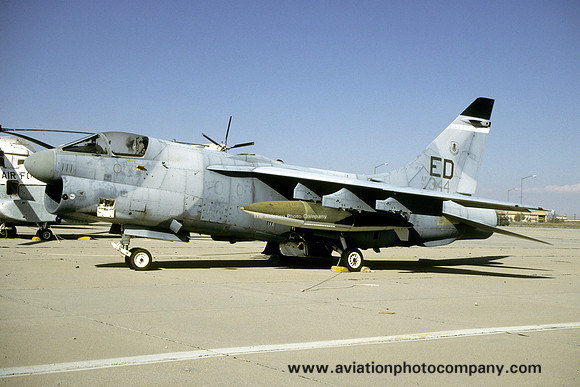 USAF LTV A-7F Corsair 71-0344/ED displayed at Edwards AFB (2000)