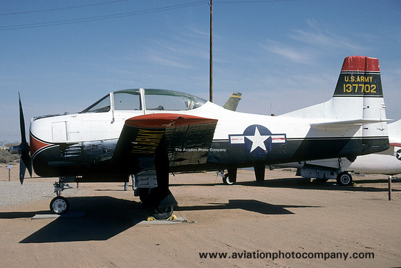 US Army North American T-28B Trojan 137702 displayed at Edwards AFB (2000)