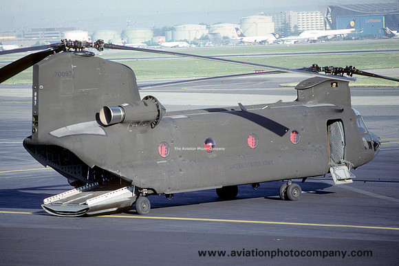 US Army D/502 Avn Vertol CH-47D 87-0097 at Rhein Main (1990)