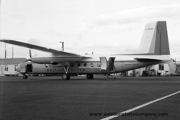 British United Airways Handley Page Herald G-APWF at Newcastle Woolsington