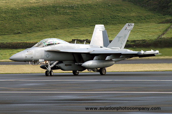 US Navy VAQ-135 Boeing EA-18G Growler 166940/NL-520 at Lajes (2012)