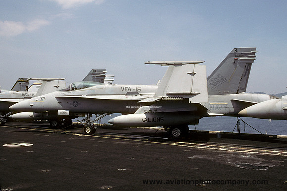 US Navy VFA-15 McDonnell Douglas F/A-18C Hornet 164680/AJ-311 on board USS Enterprise (2001)
