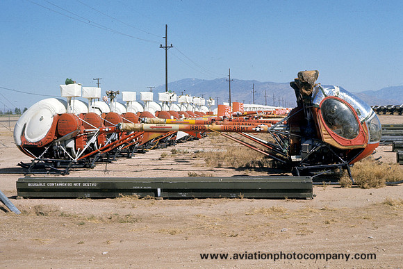 US Army Hughes TH-55A 67-16800 stored at MASDC Davis Monthan (1975)