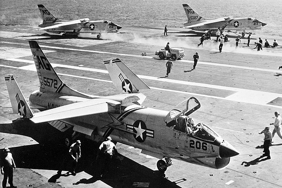 US Navy VF-94 Chance Vought F-8C 145572/AG206 onboard carrier