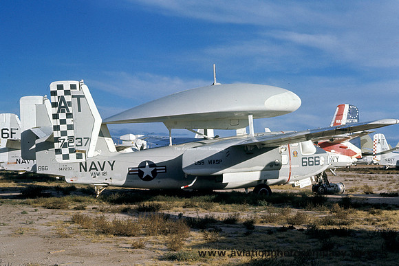 US Navy VAW-121 Grumman E-1B 147237 stored at MASDC Davis Monthan (1976)